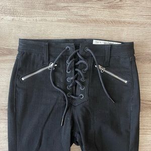 Rag and bone lace up black jeans size 24